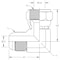World Wide Fittings Male JIC to Female JIC Swivel 90 Deg. Elbow F5506X03X03 - alternate 2